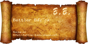 Bettler Bánk névjegykártya